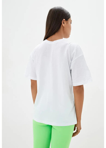 Біла літня жіноча футболка в стилі оверсайз. Sport Line