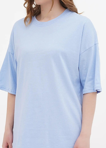 Голубая летняя женская футболка в стиле оверсайз. Sport Line