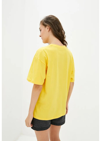 Жовта літня жіноча футболка в стилі оверсайз. Sport Line