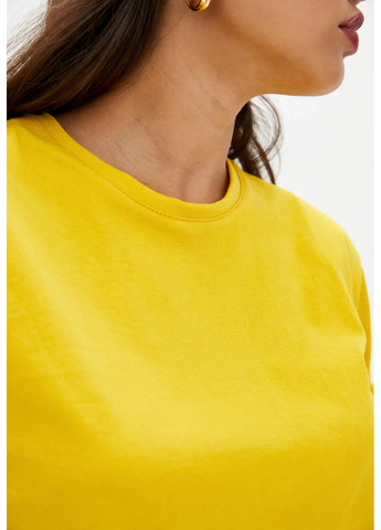 Желтая летняя женская укороченная футболка, топ Sport Line