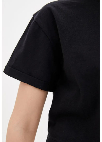 Чорна літня жіноча укорочена футболка, топ Sport Line