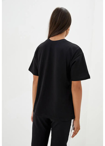 Черная летняя женская футболка в стиле оверсайза. Sport Line