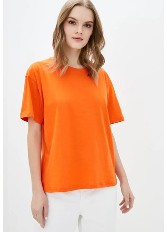 Оранжевая летняя женская футболка в стиле оверсайза. Sport Line