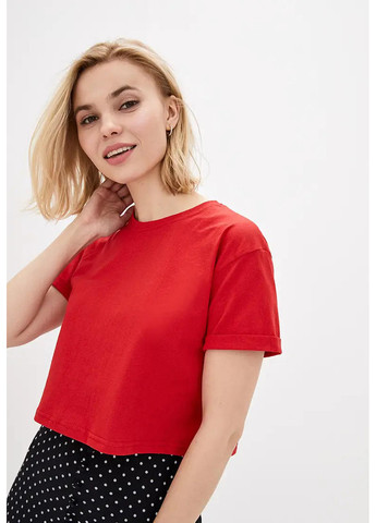 Красная летняя женская укороченная футболка, топ Sport Line