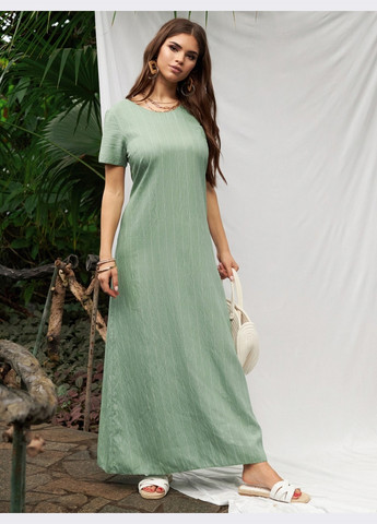 Зелена довге плаття з коротким рукавом зелене Dressa