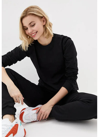 Черный свитшот женский, тонкий Sport Line однотонный (260631508)