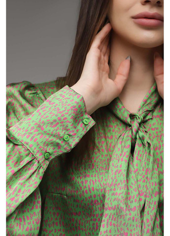 Зеленая демисезонная блуза Sateen
