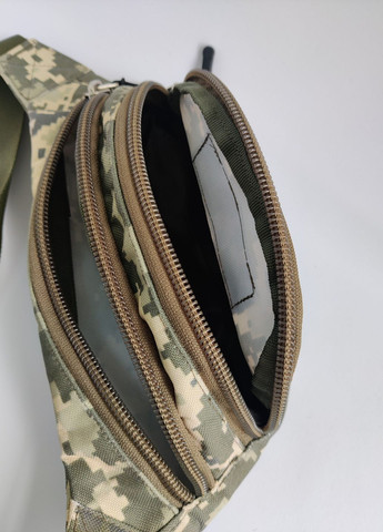 Сумка поясна бананка Tactic зелений пiксель с липучкой з двома відділеннями 4PROFI (260635740)