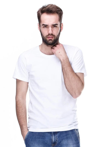 Белая мужская футболка, круглое горло Sport Line