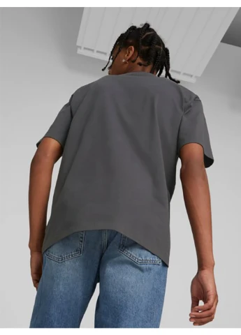 Серая футболка ess better graphic tee flat dark gray серый Puma
