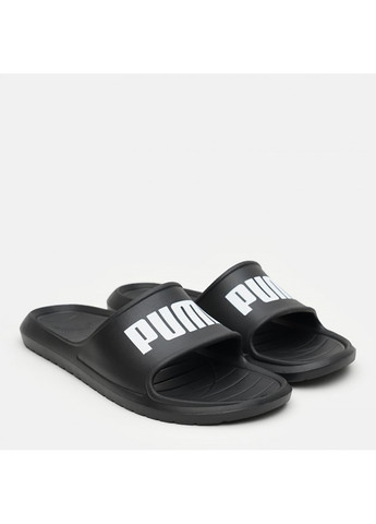 Черные спортивные шлепанцы divecat v2 lite black- white черный Puma