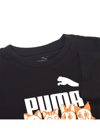 Чорна демісезонна дитяча футболка ess+ mates tee чорний Puma