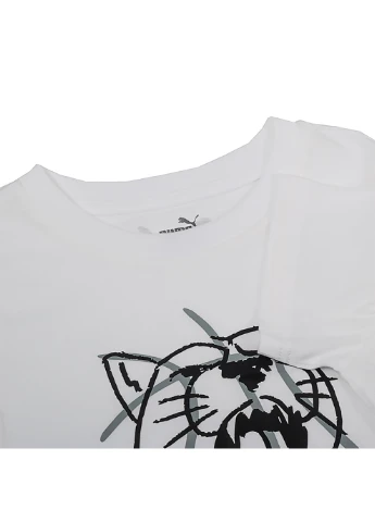 Белая демисезонная детская футболка basketball tee белый Puma
