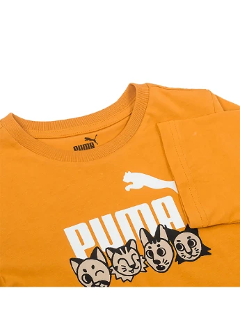 Оранжевая демисезонная детская футболка ess+ mates tee оранжевый Puma