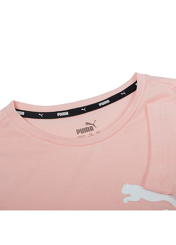 Персикова демісезонна дитяча футболка ess logo tee персиковий Puma
