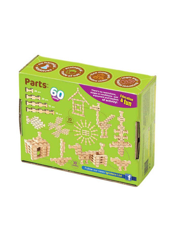 Дерев'яний конструктор "Фантазія" 900057 60 деталей Igroteco (260644087)