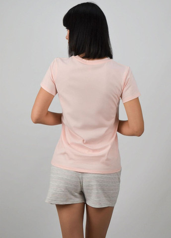 Рожева всесезон піжама жіноча футболка + шорти Roksana