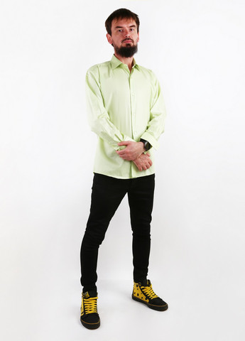 Салатовая кэжуал рубашка однотонная Victor
