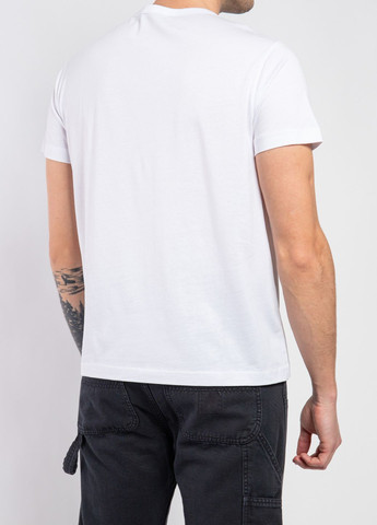 Белая белая футболка с принтом Roberto Cavalli