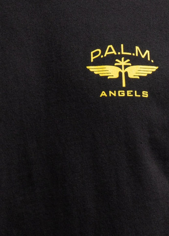 Черная черная футболка с логотипом Palm Angels