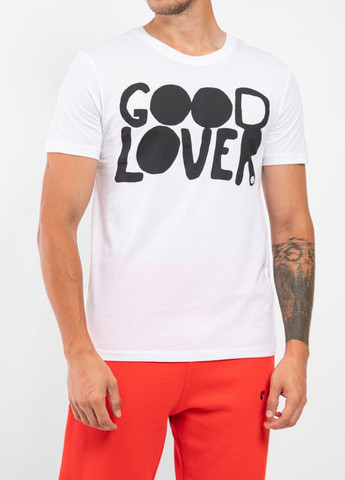 Белая белая футболка с принтом good lover Valentino
