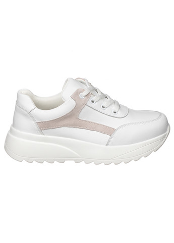 Білі осінні шкіряні жіночі кросівки b05-4 Hengji