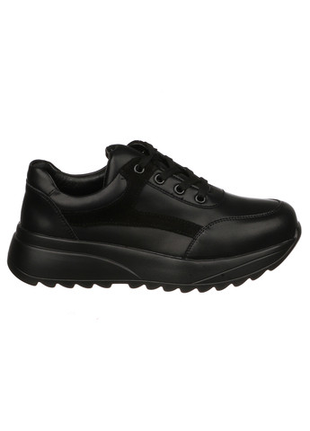 Чорні осінні шкіряні жіночі кросівки b05-5 Hengji
