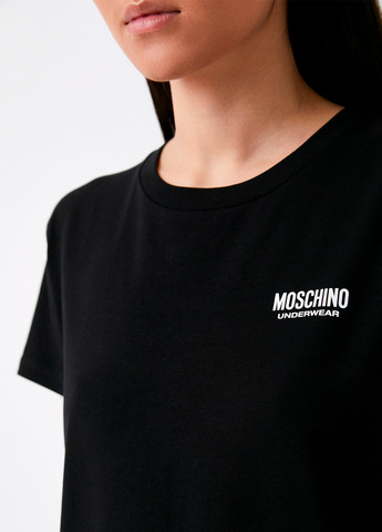 Чорна літня жіноча чорна футболка underwear з коротким рукавом Moschino