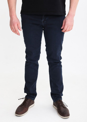 Темно-синие демисезонные слим джинсы мужские слим темно-синие со стрейчем Slim ARCHILES