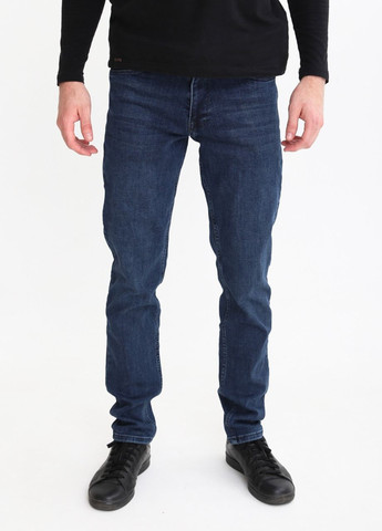 Темно-синие демисезонные слим джинсы мужские темно-синие слим со стрейчем Slim ARCHILES
