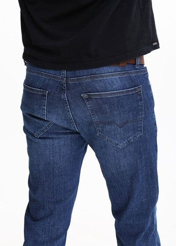 Синие демисезонные слим джинсы мужские синие слим большого размера со стрейчем Slim ARCHILES