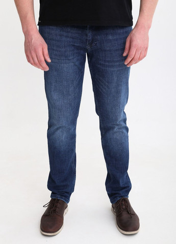 Синие демисезонные слим джинсы мужские синие слегка зауженные со стрейчем Slim ARCHILES