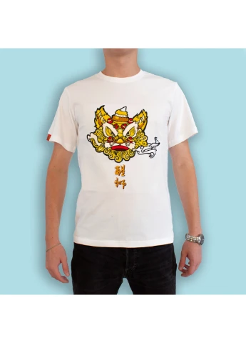 Біла чоловіча футболка golden dragon white l (28972290) No Brand