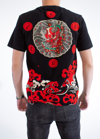 Черная мужская футболка hannya wisdom black l (28972387) No Brand