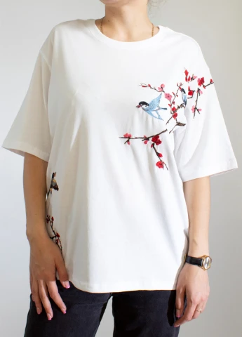 Белая мужская футболка spring singing white xl (28972030) No Brand