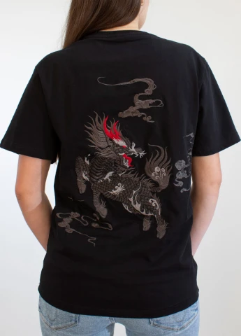 Чорна чоловіча футболка the dragon black xl (28972072) No Brand