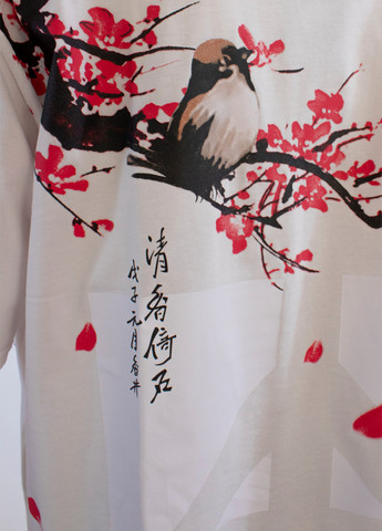 Біла чоловіча футболка cherry blossoms l white (28972442 l) No Brand