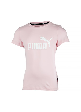 Розовая демисезонная детская футболка ess logo tee розовый Puma