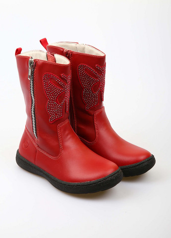 Детские красные осенние кэжуал ботинки для девочки