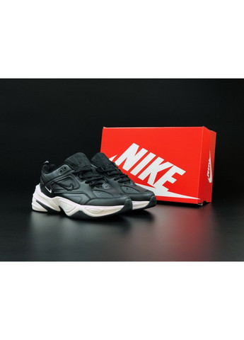 Черно-белые демисезонные мужские кроссовки черные с белым "no name" Nike M2k Tekno