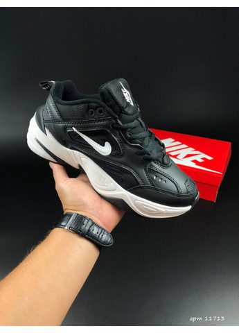 Чорно-білі Осінні чоловічі кросівки чорні з білим «no name» Nike M2k Tekno