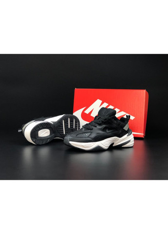 Черно-белые демисезонные мужские кроссовки черные с белым\серые «no name» Nike M2k Tekno