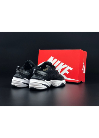 Чорно-білі осінні жіночі кросівки чорні з білим\сірі «no name» Nike M2k Tekno