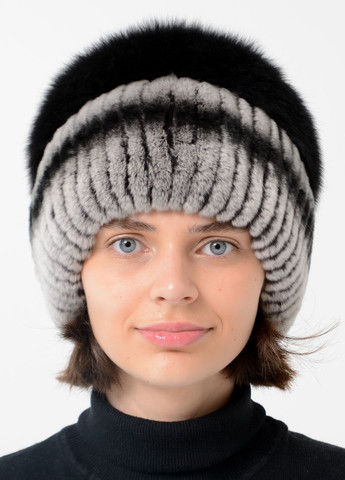 В'язана хутряна шапка з хутра кролика Меховой Стиль Бубон (260737245)