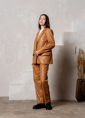 Коричневый женский коричневий піджак екошкіра екошкіра марітель Maritel' -