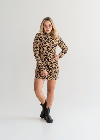 Коричнева коричнева сукня леопард марітель Maritel'