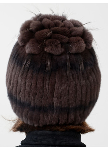 Женская трикотажная меховая шапка из меха кролика Меховой Стиль ананас (260765836)