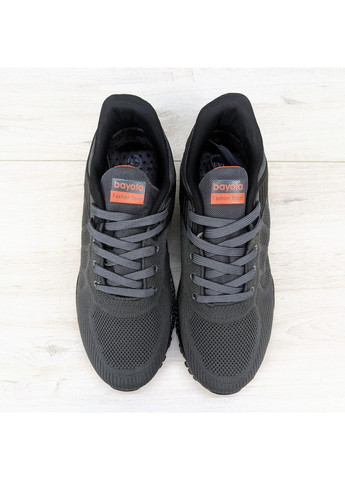 Серые демисезонные кроссовки мужские текстильные на пенковой подошве Bayota