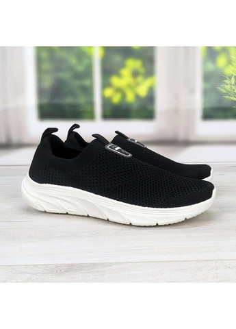 Черные демисезонные кроссовки мокасины мужские текстильные Paolla