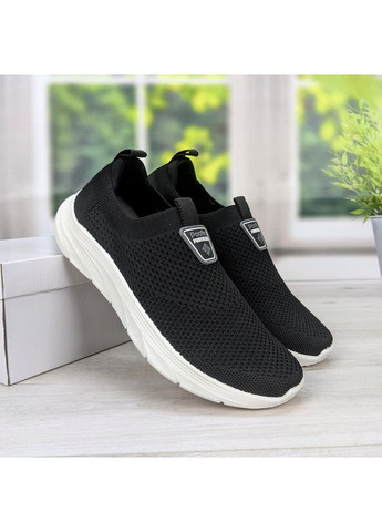 Черные демисезонные кроссовки мокасины мужские текстильные Paolla